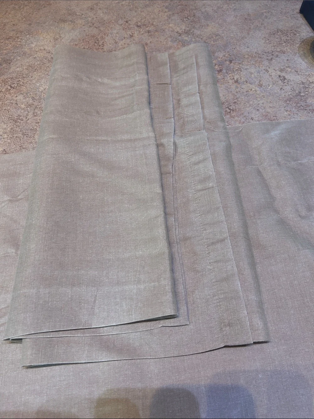 Neutral Taupe Linen-Look Curtain valence Set 6feet Wide 15” hanging length